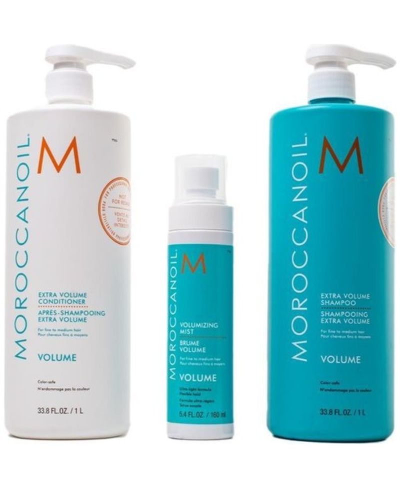 Moroccanoil Extra Volume Şampuan 1000 ml + Volume Saç Kremi 1000 ml + Volumising Mist 160 ml