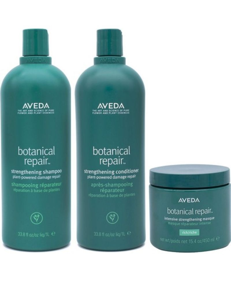 Aveda Botanical Repair For Processed Hair Nourishing Strengthening Shampoo 1000 ml + Conditioner 1000 ml + Intensive Masque 450 ml